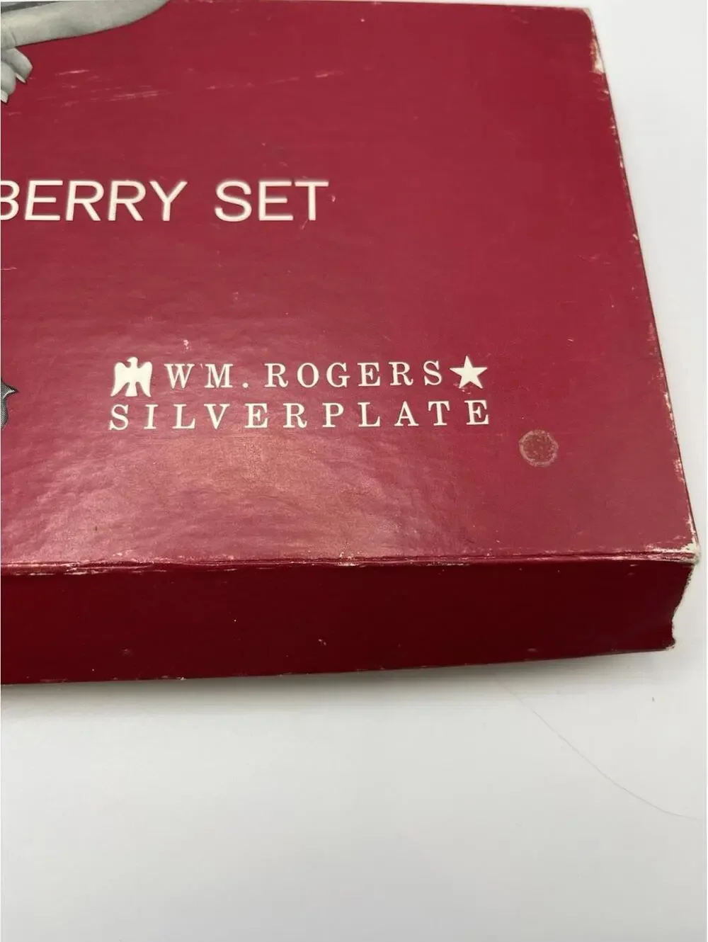 WM. Rogers Silverplate Ocean Spray VTG Cranberry Set Spoon & Plate Original Box